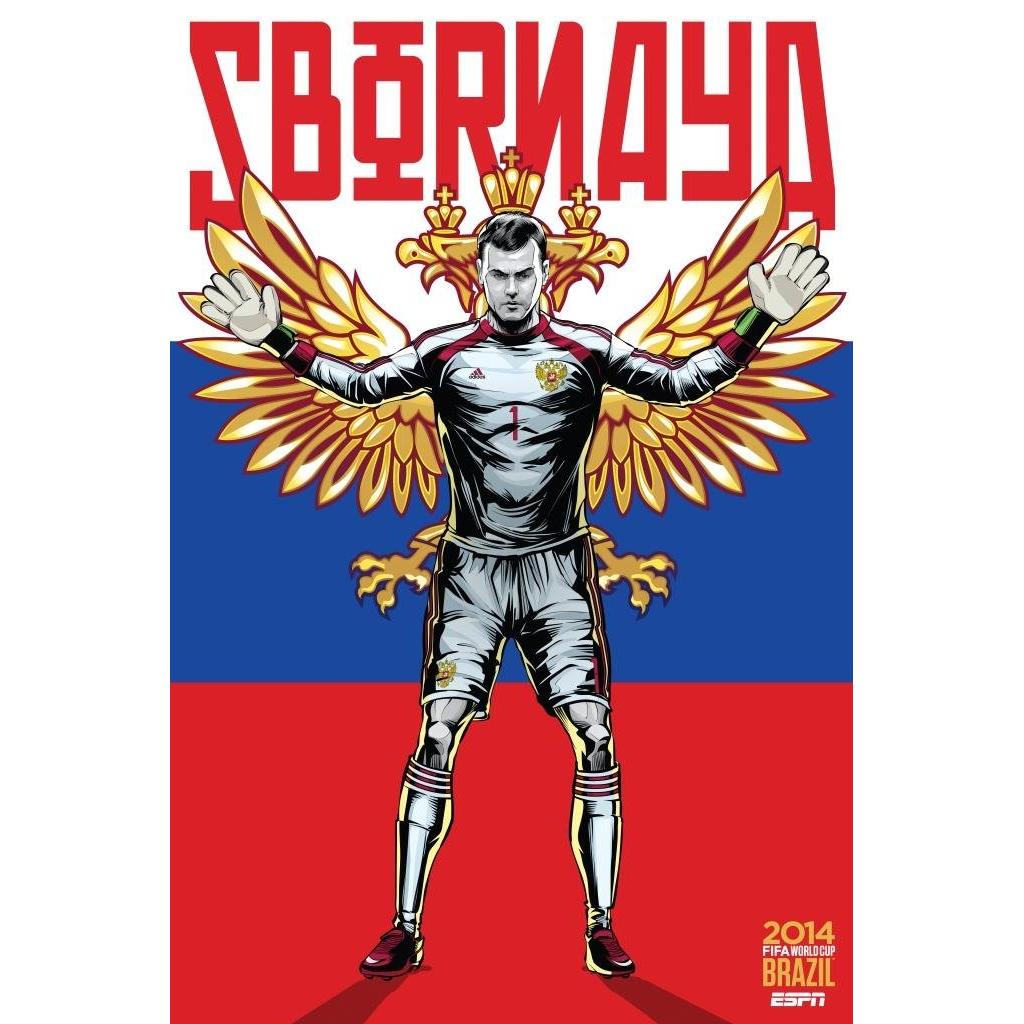 Фан-майка с официальным постером команды России