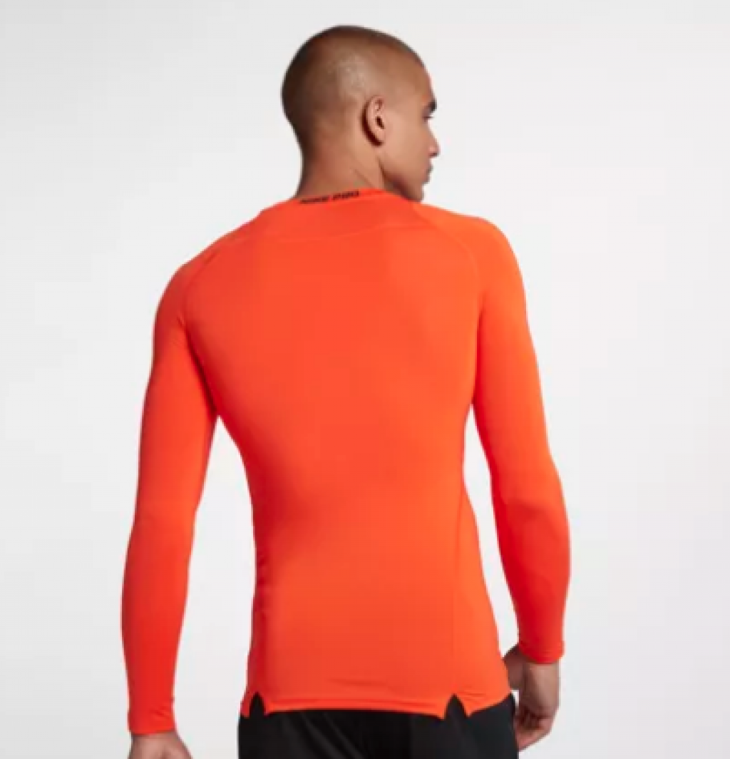 nike orange long sleeve compression shirt
